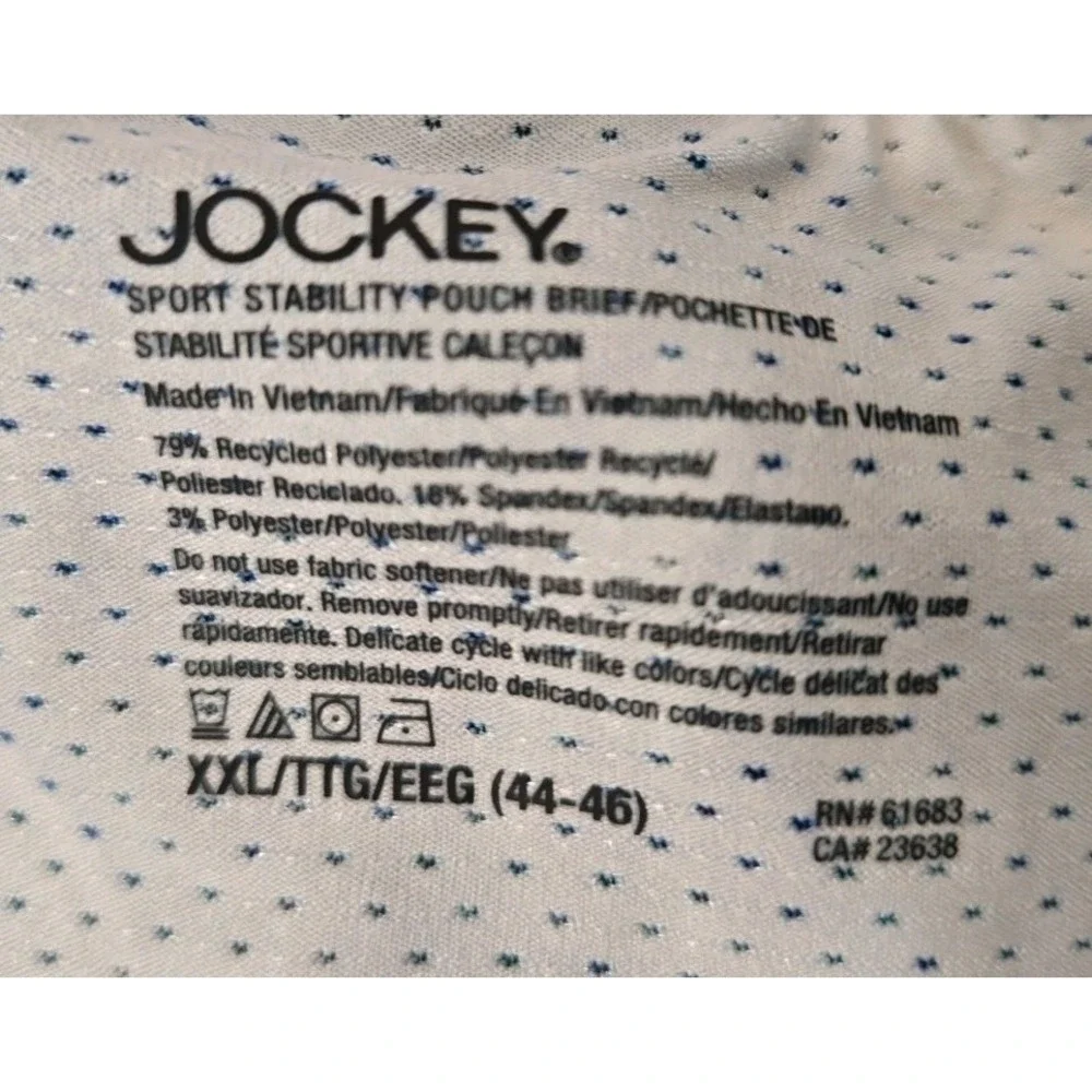 Jockey Sport Underwear 2XL Brief Stability Pouch Microfiber Blue Lot of 2